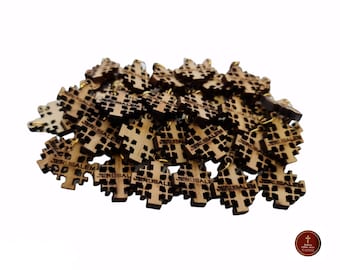 Jerusalem Cross pendant made from Olive wood from jerusalem size2*3cm Rosary part- neck pendent in nickels - bracelet charm