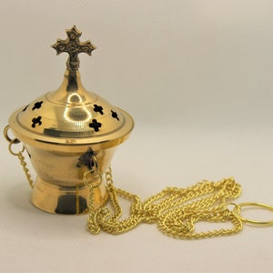 Brass orthodox incense burner hanging or stand on the table very good quality