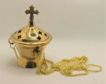 Brass orthodox incense burner hanging or stand on the table very good quality