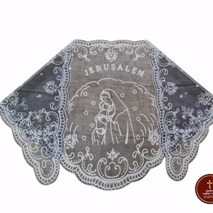 Orthodox veil Mantilla scarf Head covering for woman for church from Holy Land Jerusalem available 3 colour: black, green, and white