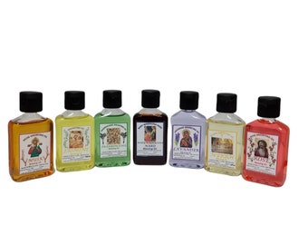 Huile de bénédiction de Terre Sainte 7 parfums Huile d'onction Flacon de 60 ml chacun de Jérusalem Terre Sainte 100 % pure