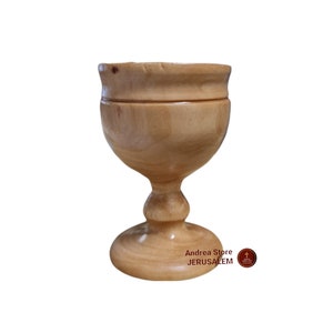 olive wood wine small cup hand carved in holy land size 7cm*4.5cm