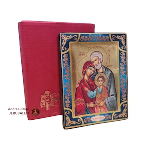 Holy Family gold sheet icon top quality size 13*10cm from jerusalem