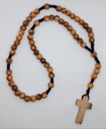 authentic olive wood rosary hand made in Bethlehem holy land by Christian family product logo
