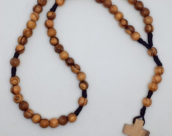 authentic olive wood rosary hand made in Bethlehem holy land by Christian family