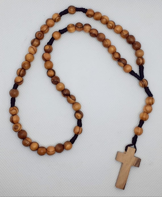 Authentic Olive Wood Rosary Hand Made in Bethlehem Holy Land by