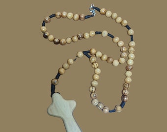 comfort cross rosary Made from Authentic olive wood with hook you can wear it on the neck