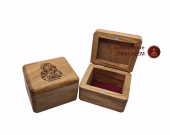 rosary olive wood box size 5*7cm hand made in Holy Land nice gift hand carved with Virgin Mary laser carved on the top of the box