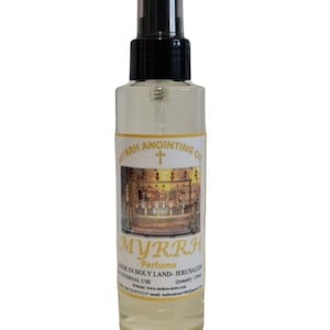 Myrrh Anointing oil  perfume in 100 ml bottle plastic with spray from holy land jerusalem