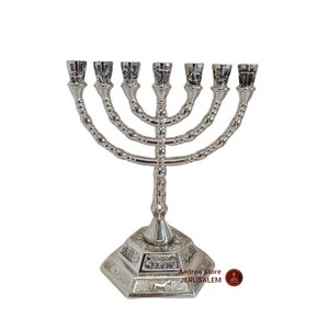 Menorah plated silver colour size 16cm from Holy land jerusalem