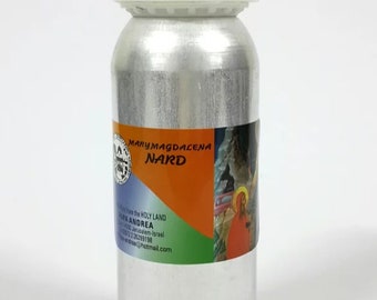 Olio di nardo di Maria Maddalena in bottiglia da 250 ml, il miglior olio prodotto dalla famiglia Papa Andrea situata vicino alla chiesa del Santo Sepolcro