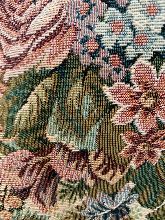 vintage 1980’s floral carpet bag fabric Vest. siz… - image 5