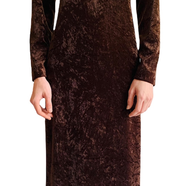 Brown Velvet Dress Etsy