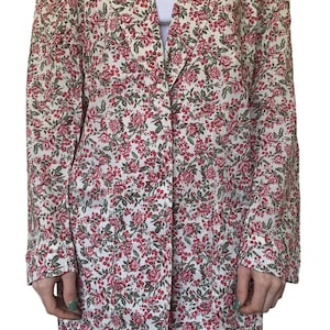 Vintage 1980, floral cotton oversize blazer. Size 10 AU.