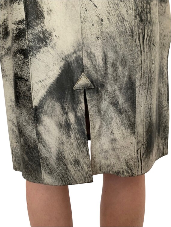 Vintage 1980’s acid wash leather high waist skirt… - image 6