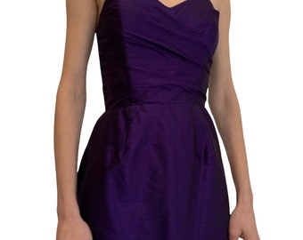 Stunning purple silk 1980’s Party/Prom dress. Size 8.
