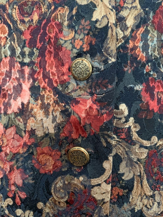 Vintage 1980’s carpet bag floral design button do… - image 4