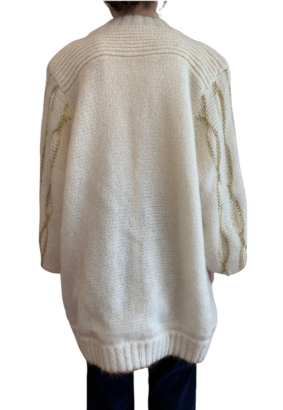 Vintage 1980’s slouchy oversize cream and gold mo… - image 6