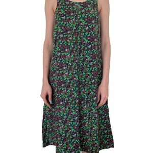 Vestido pichi vintage de algodón floral de los años 70. Talla 8-9 AU.