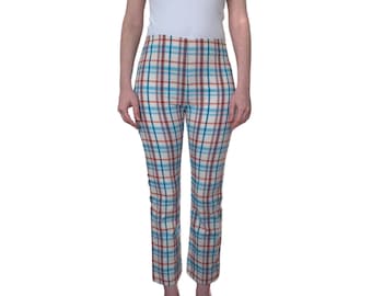 hilary radley ladies' plaid dress pant Black Off-White Tailored Wide-Leg Plaid Pant