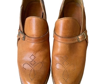 Vintage 1970’s Bohemian ‘Carioca’ Cuban heel below the ankle booties/shoes. Size 7.5-8 AU