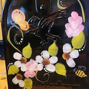 Charming Hand-Painted Mailbox with Daisies, Bees and Butterflies, Housewarming Gift,  Personalize it Free.Requests always welcome.
