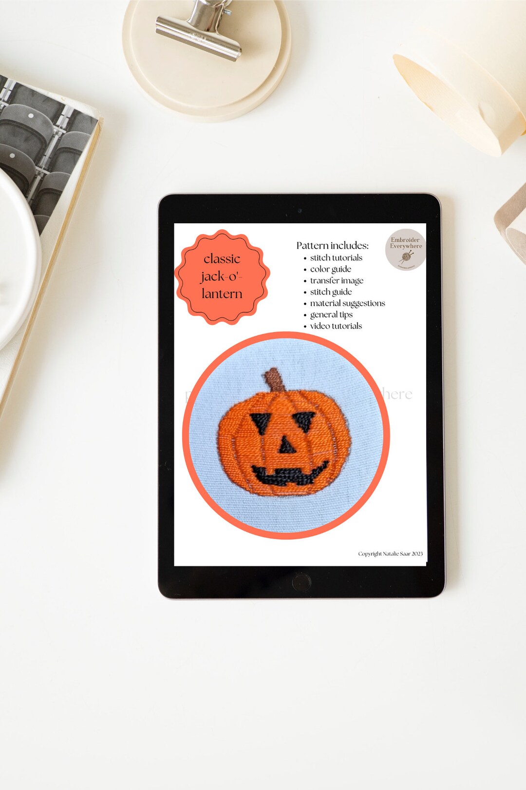 Easy Pumpkin Embroidery Pattern Pumpkin Embroidery Autumn and Fall