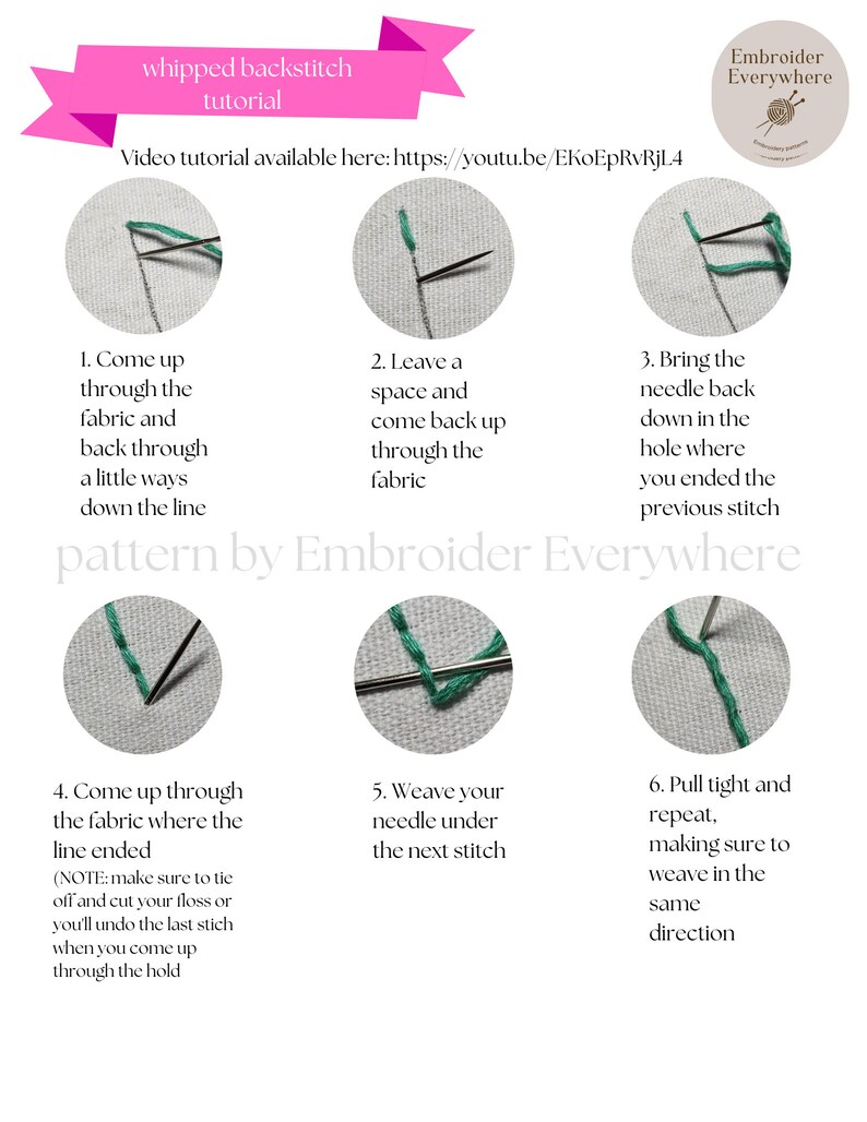 Easy Embroidery Pattern for Beginners | Modern Embroidery Pattern ...