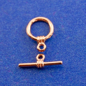 10 sets -Rose Gold Toggle Clasps, Simple Round Toggle Clasp, Circle Ring and Bar Clasp,  17mm x 6mm and 15mm x 11mm- RGP-B0105860