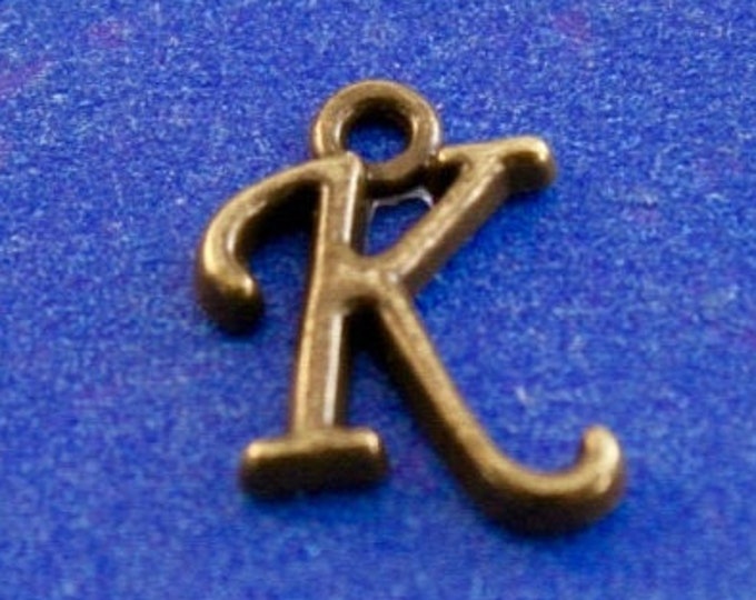 1 or 4 Pcs- Bronze Script Initial K, Antique Brass Alphabet, Letter K ...