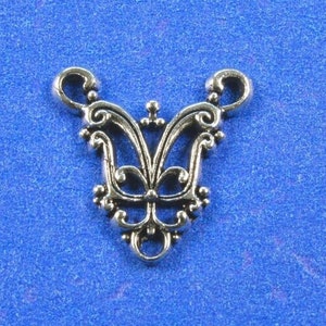 10 pieces  -Antique Silver 3 Way Connector, Antique Silver Flower Link 3 Holes, Filigree Connector Link, 21mm x 21mm x 21mm- AS-B0118520