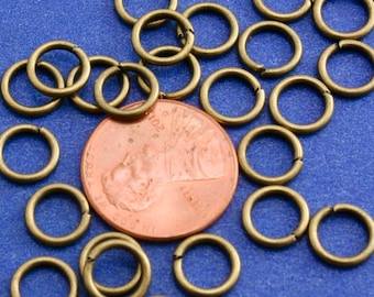100 pcs -8mm Antique Bronze Opened Jump Rings, Antique Brass Round Jumprings, Large Jump Rings-  AB-B0100182
