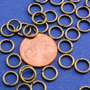 100 pcs -8mm Antique Bronze Opened Jump Rings, Antique Brass Round Jumprings, Large Jump Rings-  AB-B03829