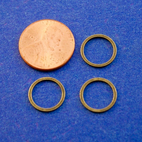 20 pcs -12mm Antique Bronze Closed Jump Rings, Soldered Round Antique Bronze Jump Rings, Square Flat Wire, 12mm Diameter- AB-B30539