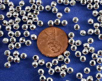 400 x 2mm Silver Tone Round Spacer Beads Smooth Metal Ball Beads SP99 IRON