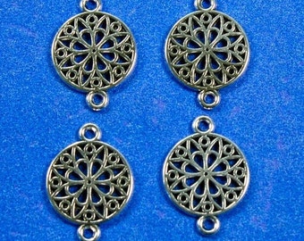 21mm Silver Tone Seamless Star Connector Findings