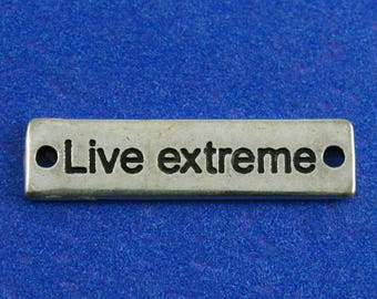 5 pcs -LIVE EXTREME Message Charm, Message Pendant, Marathon Pendant, Sports Message Connector, 31mm x 8mm (1-1/4" x 3/8")- AS-B0080042