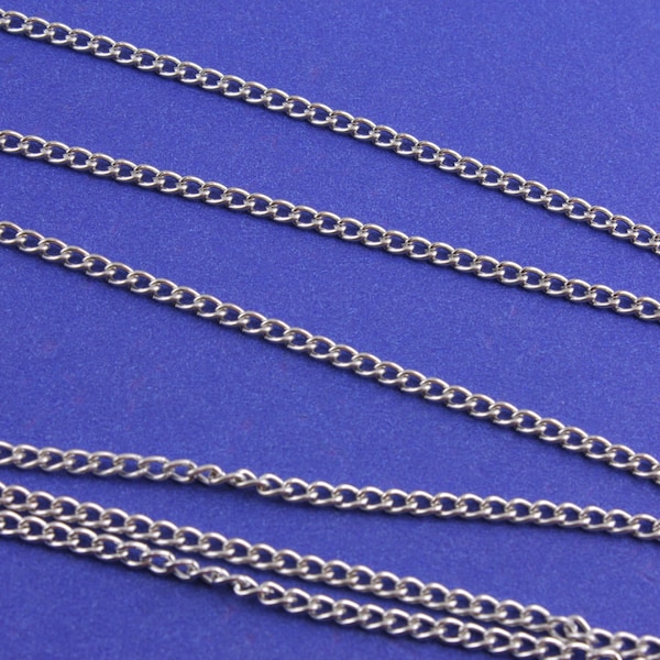 Antiqued Silver Curb Chain 4mm( 1/8") x 3mm( 1/8"), 10 Meters, Silver Chain, 4mm Chain- AS-B73549