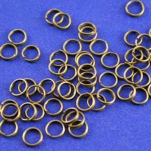 200 pcs- 6mm Antiqued Brass Split Rings, Antique Bronze Split Rings Findings 6.0mm- AB-B14537