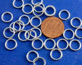 100 pcs -10mm Silver Plate Soldered Jumprings, Silver Closed Jump Rings Findings Round 10mm (1/2")- SP-B04244
