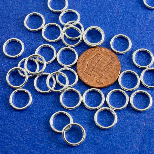 100 pcs -10mm Silver Plate Soldered Jumprings, Silver Closed Jump Rings Findings Round 10mm (1/2")- SP-B04244