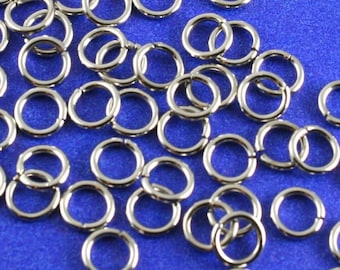 100 pcs- 6mm Stainless Steel Jump Ring, Open Jumpring, 20 Gauge, Antiqued Sliver Jump Ring- STS-B18876