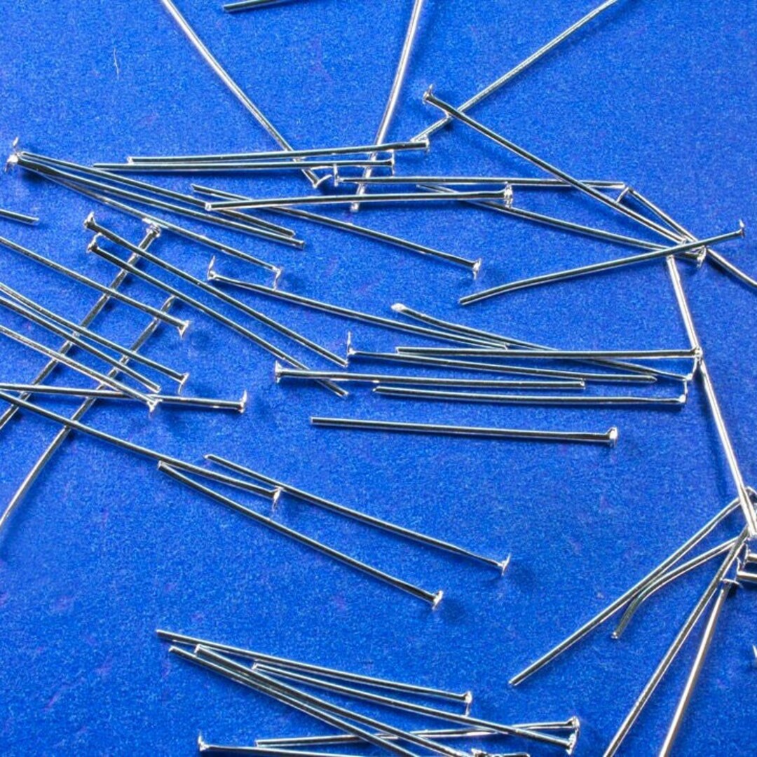 100 Pcs silver Head Pins, Silver Plated Head Pins, 3cm 11/8 Long, 0
