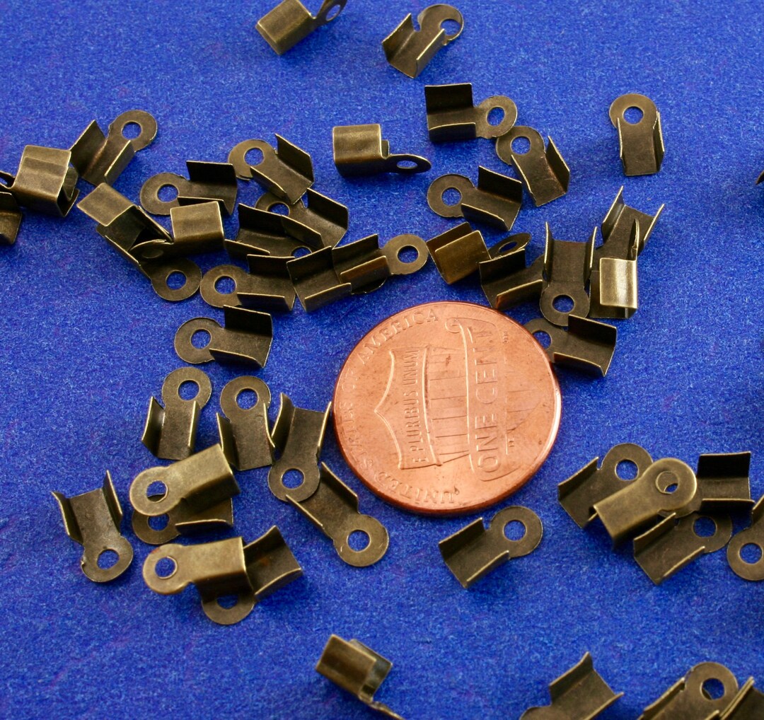 50 Pcs antique Bronze Cord End Caps Rectangle Shape, Fits 3mm Cord, 8mm