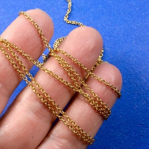 1M Gold Cable Chain,  Gold Plated Chain, Stainless Steel Chain, 2x1.6mm (1/8&quot; x 1/8&quot;), 1 M (3.28 ft)-  GP-B0087367