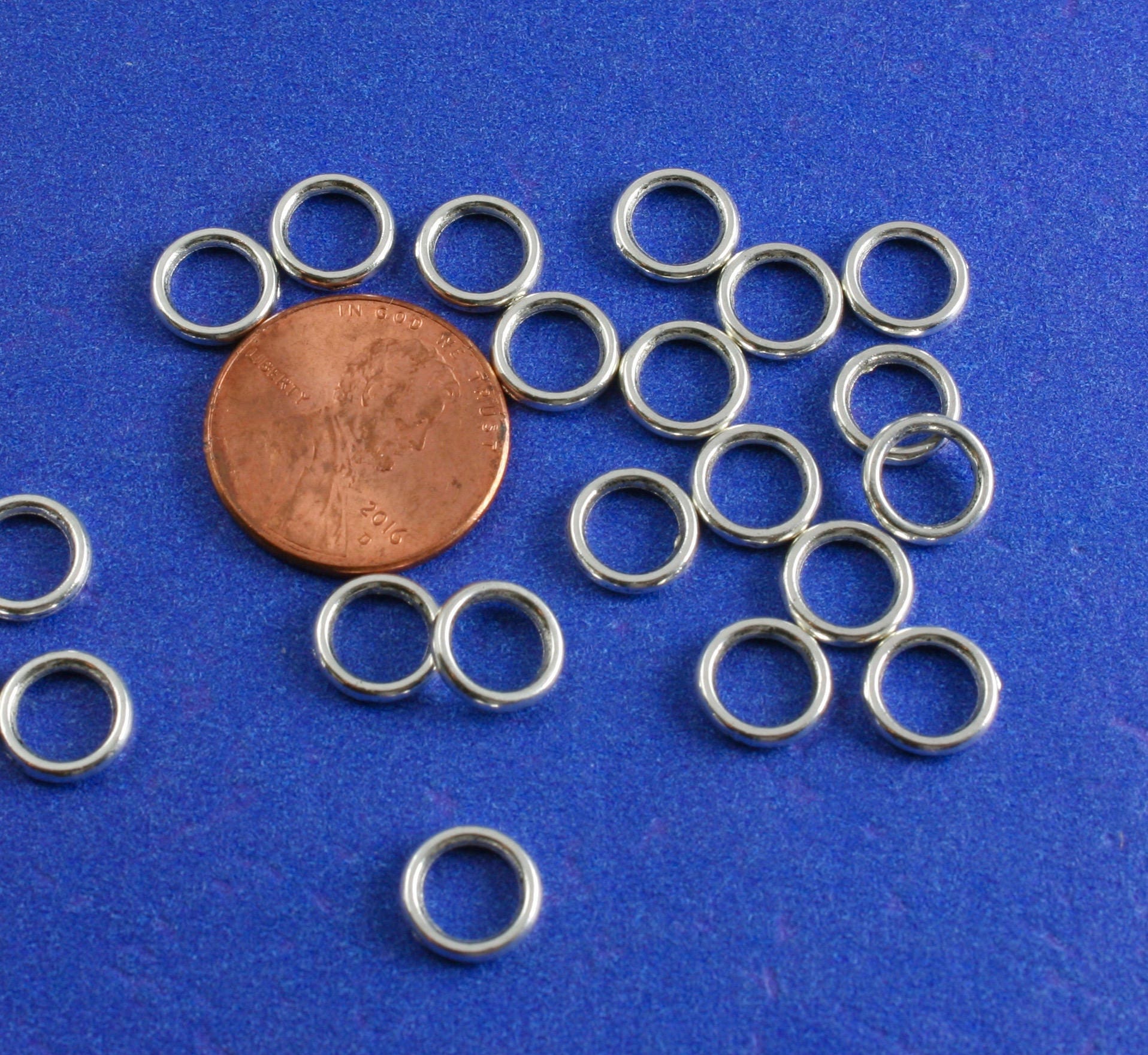 100 pcs 8mm Silver Plate SOLDERED Jumprings Silver Closed Etsy