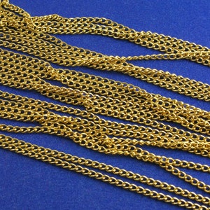 10 Meters (32ft) -3mm x 2mm Gold Plated Curb Chain Findings Gold Plated 3x2mm(1/8&quot;x1/8&quot;), 10 M  (B56487)