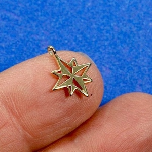 3 pcs -Tiny Gold Compass Charm, Golden North Star, Gold Compass, Gold Filled 14mm x 11mm (1/2&quot; x 3/8&quot;)- GF-B0107066