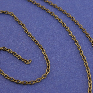 10M (32 ft) -Antiqued Brass Round Cable Chain 3x2.5mm links, 10M Antiqued Bronze Chain 3mm x 2.5mm open links-AB-B37577