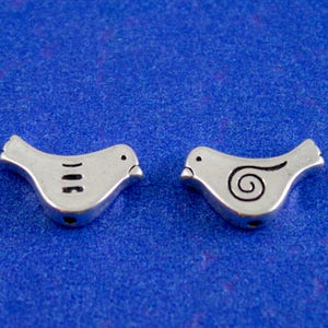 25 st - Antik silverfågelmamma, silverfågelpärla, 15 mm (5/8") x 11 mm (3/8") - AS-B26307